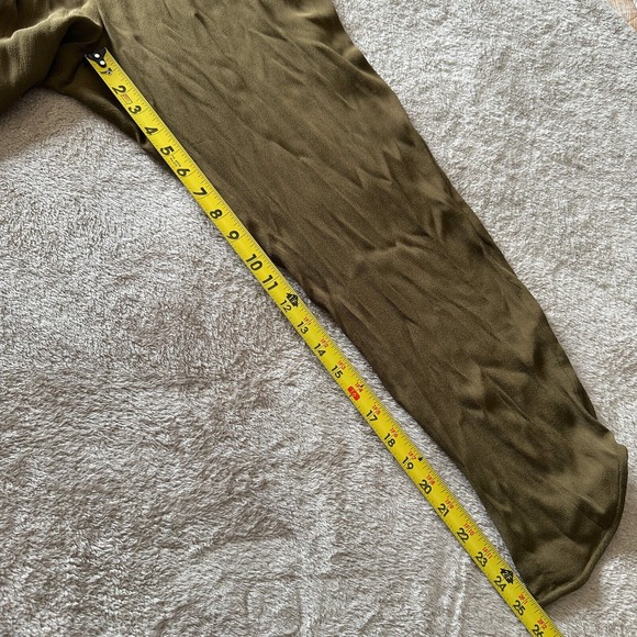 Anthropologie Leifsdottier Olive Green Jumpsuit Sani Lace Belted Waiste Size 8 - Picture 14 of 15